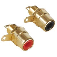 Main product image for Gold RCA Jack Solder Type with Nut Pair 090-278